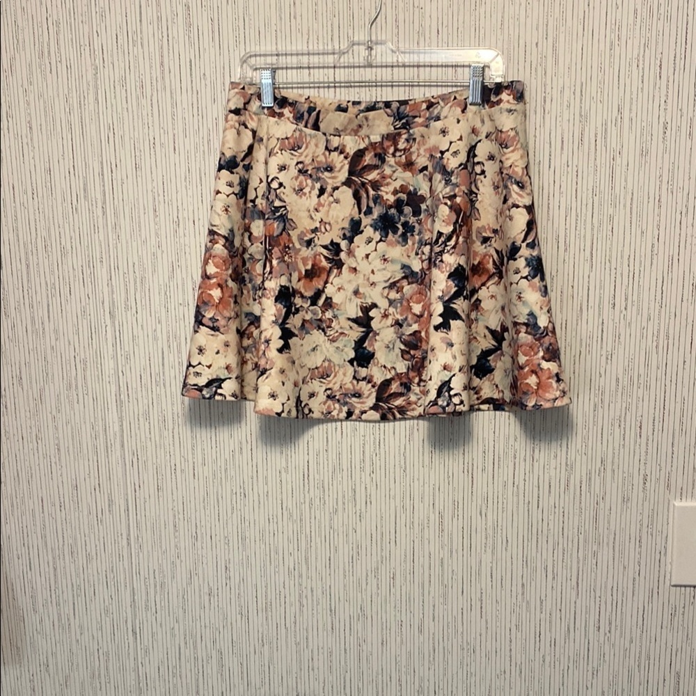Blue & Pink Bethany Mota XL Vintage-Inspired Floral Print Skater Skirt